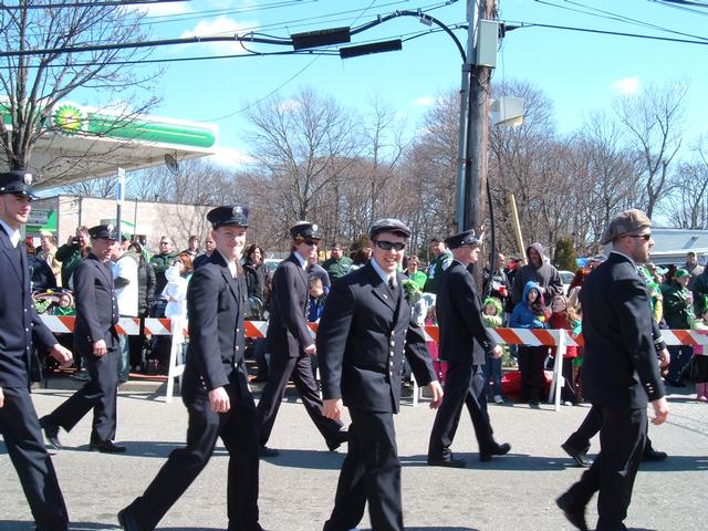 St Patrick's Day Parade in Blue Point - Photographer Tom Reilly faces the camera in a rare picture of him.